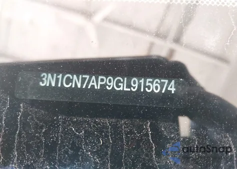 2016 Nissan Versa 1.6 S+ from USA, damaged, VIN 3N1CN7AP9GL915674